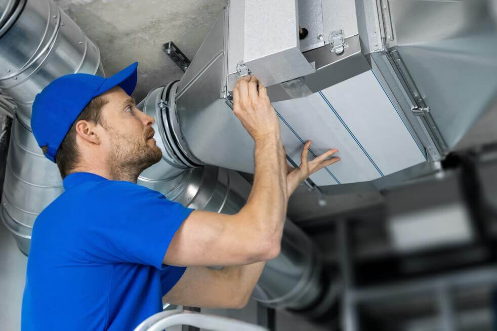 hvac expert checking ducts