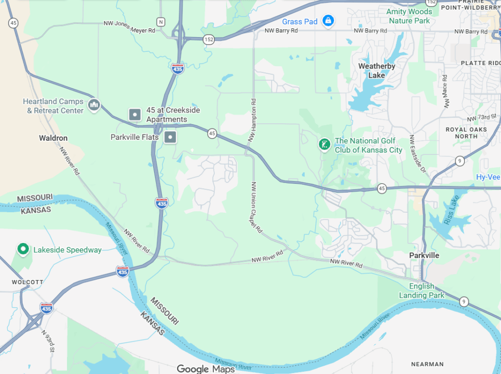 Google map image of Parkville, MO